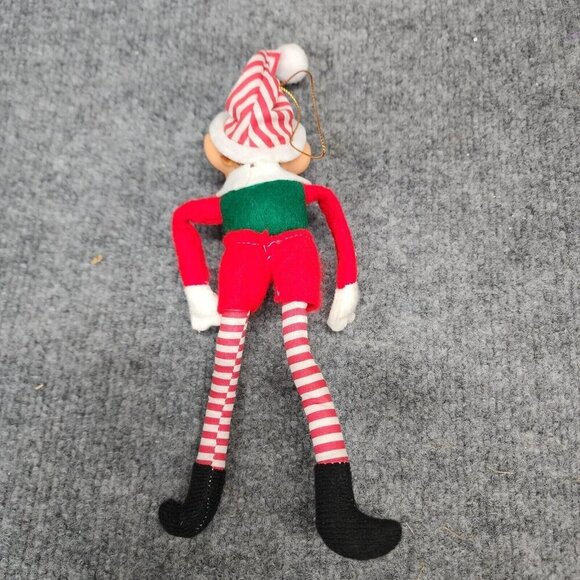 Felt Christmas ELF Hanging Ornament Pixie Knee Shelf Sitter Red White Stripes‎ - Picture 6 of 8